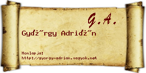 György Adrián névjegykártya